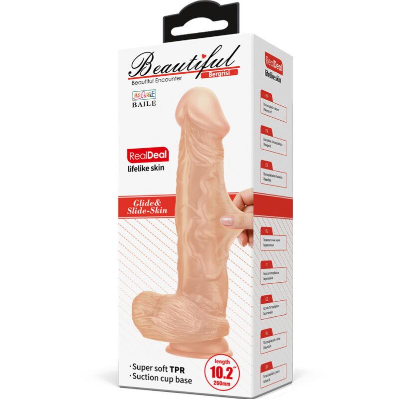 BEAUTIFUL ENCOUNTER BERGRISI FLEXIBLE REALISTIC DILDO 26 CM NATURAL