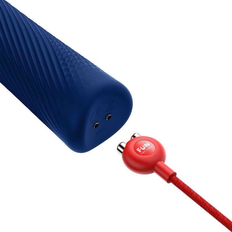 VIM SILICONE RECHARGEABLE VIBRATING WEIGHTED RUMBLE WAND MIDNIGHT BLUE