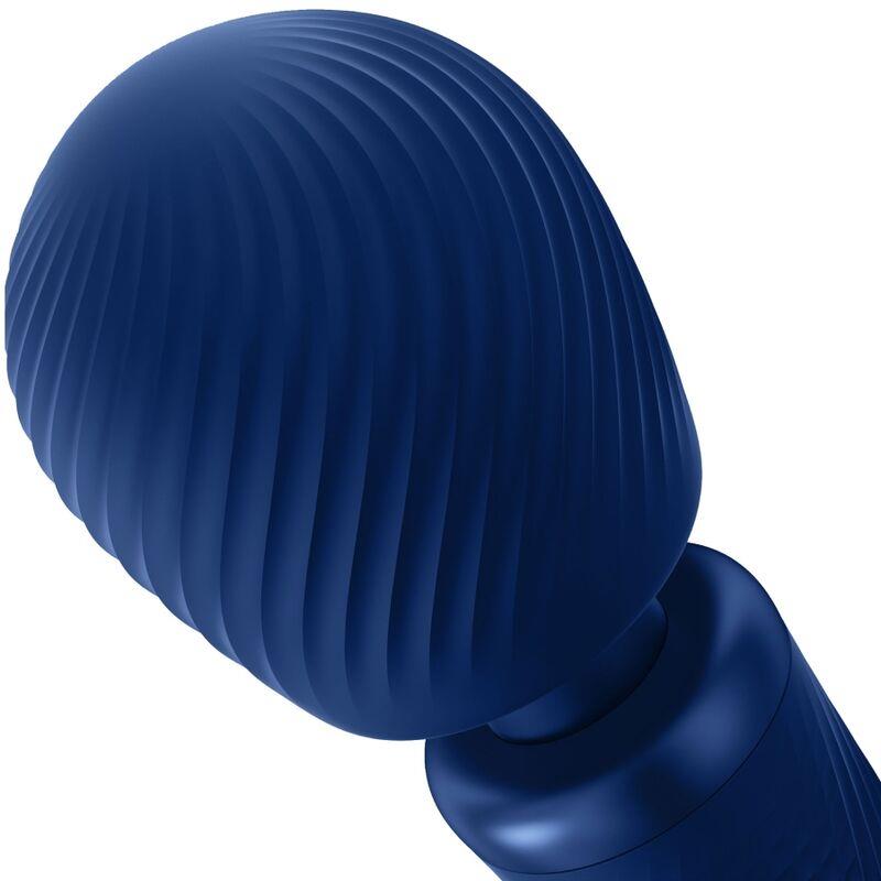 VIM SILICONE RECHARGEABLE VIBRATING WEIGHTED RUMBLE WAND MIDNIGHT BLUE