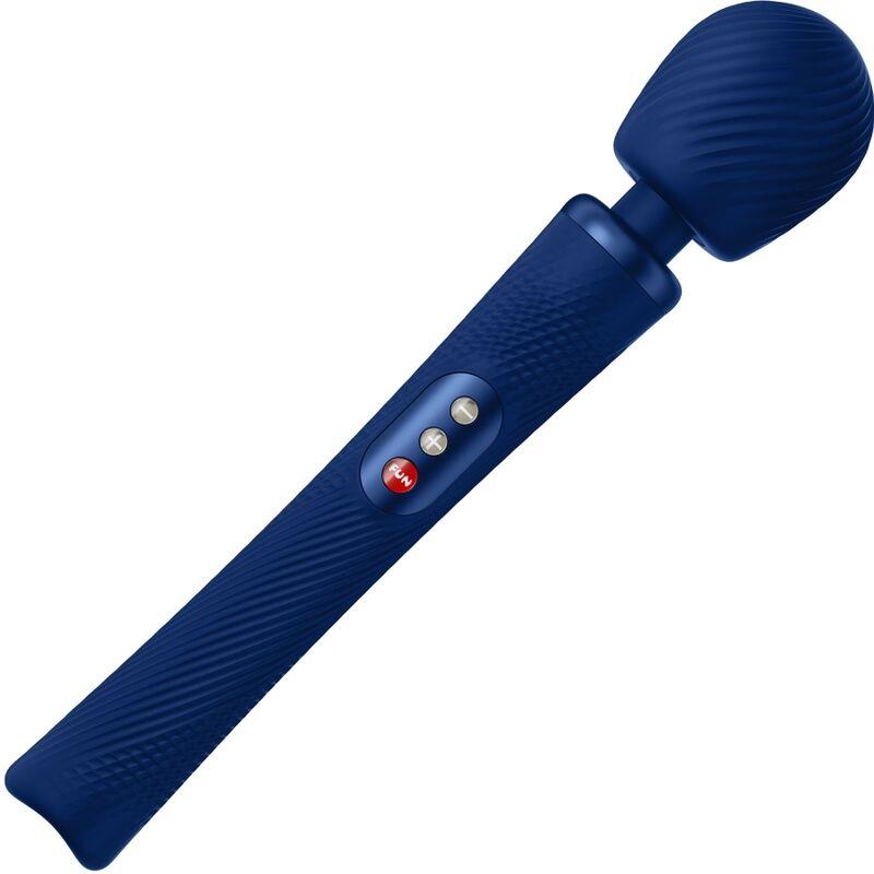 VIM SILICONE RECHARGEABLE VIBRATING WEIGHTED RUMBLE WAND MIDNIGHT BLUE