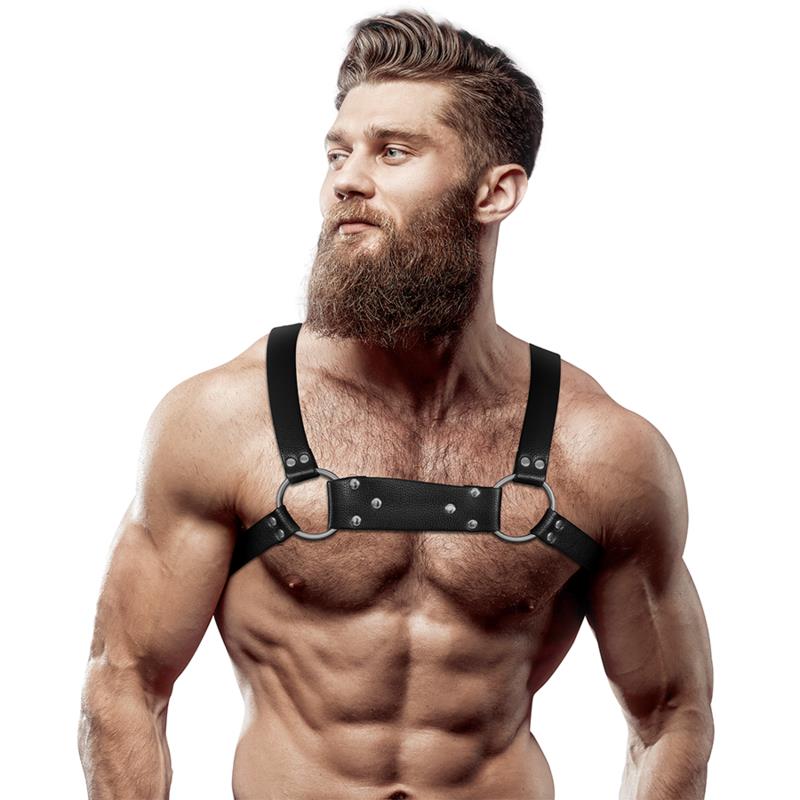 MENS ECO-LEATHER BULLDOG CHEST HARNESS SIZE M/L