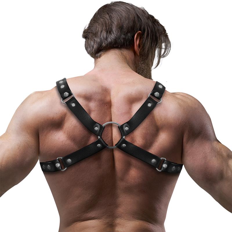 MENS ECO-LEATHER BULLDOG CHEST HARNESS SIZE M/L