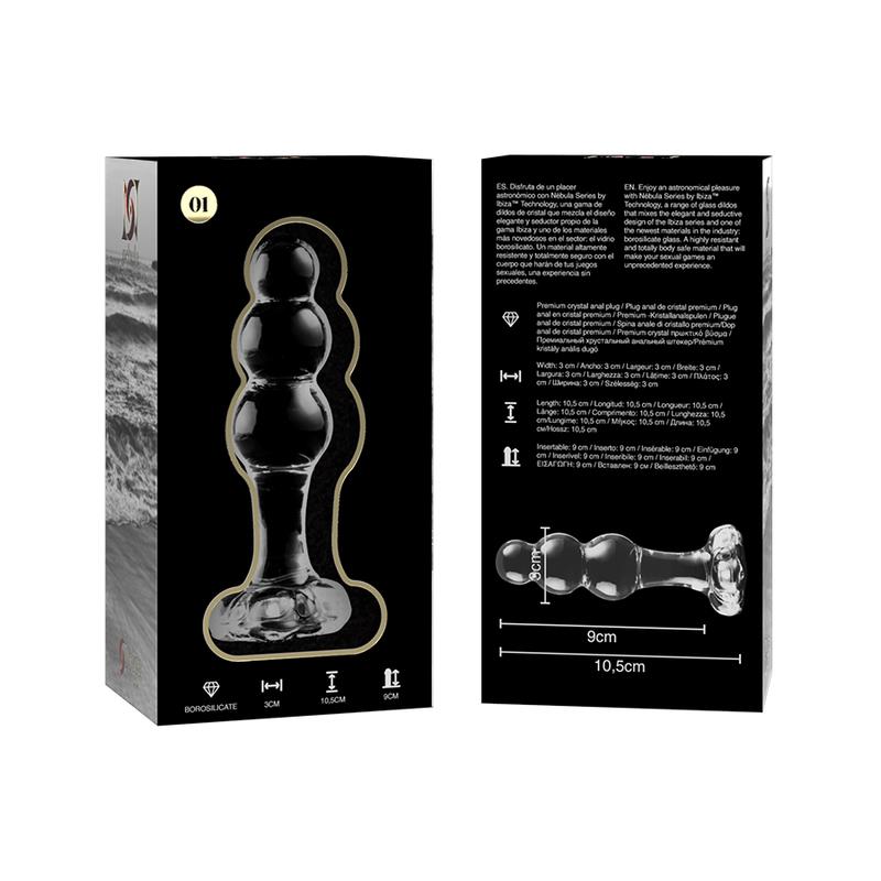 MODEL 1 ANAL PLUG BOROSILIKATNO STAKLO PROZIRNO 10.5 CM -O- 3 CM