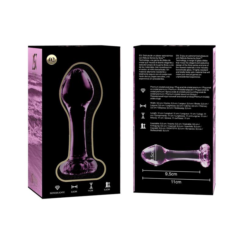 MODEL 2 ANAL PLUG BOROSILIKATNO STAKLO PROZIRNO 11 CM -O- 3.5 CM