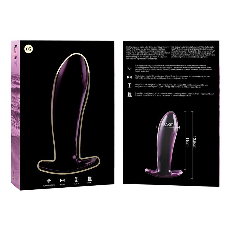 MODEL 5 ANALNI PLUG OD BOROSILIKATNOG STAKLA PROZIRAN 12.5 CM -O- 3.5 CM