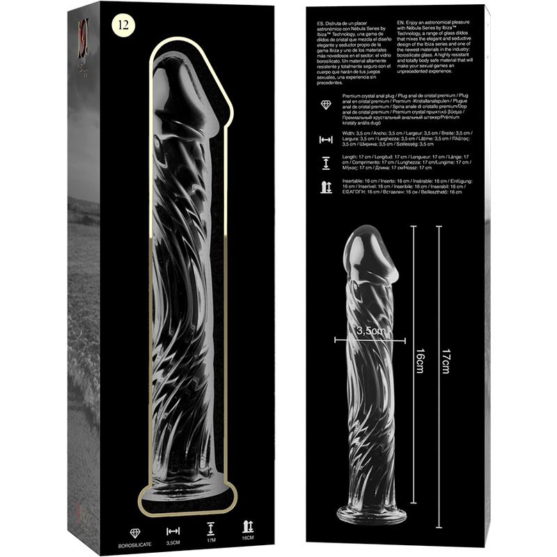 MODEL 12 DILDO OD BOROSILIKATNOG STAKLA PROZIRNO 17 CM -O- 3.5 CM
