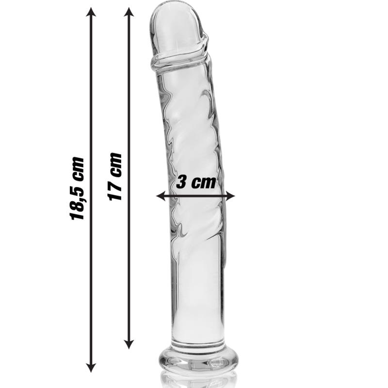 MODEL 16 DILDO OD BOROSILIKATNOG STAKLA PROZIRNO 18.5 CM -O- 3 CM