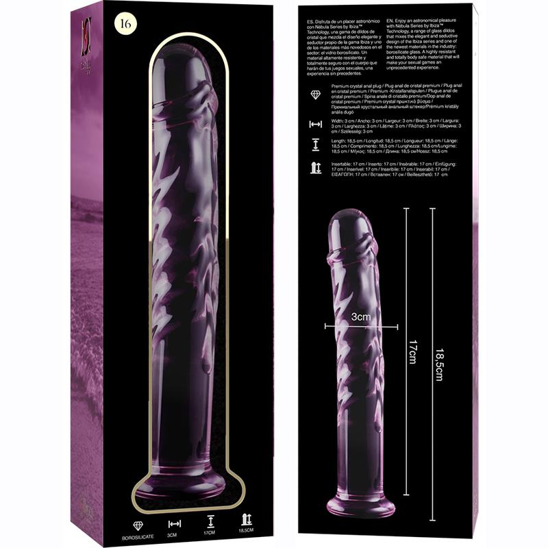 MODEL 16 DILDO OD BOROSILIKATNOG STAKLA PROZIRNO 18.5 CM -O- 3 CM