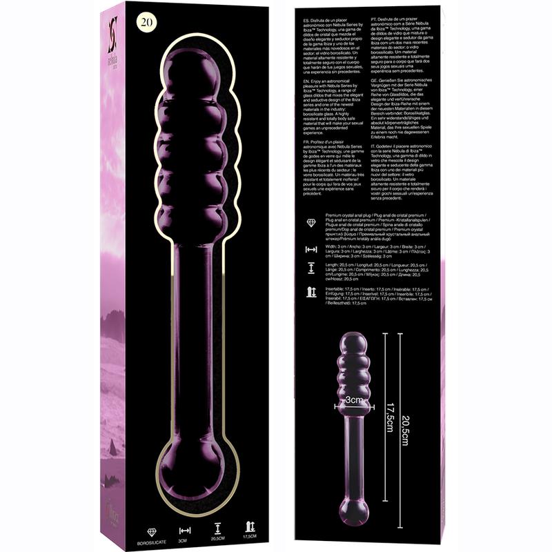 MODEL 20 DILDO OD BOROSILIKATNOG STAKLA PROZIRNO 20.5 CM -O- 3 CM