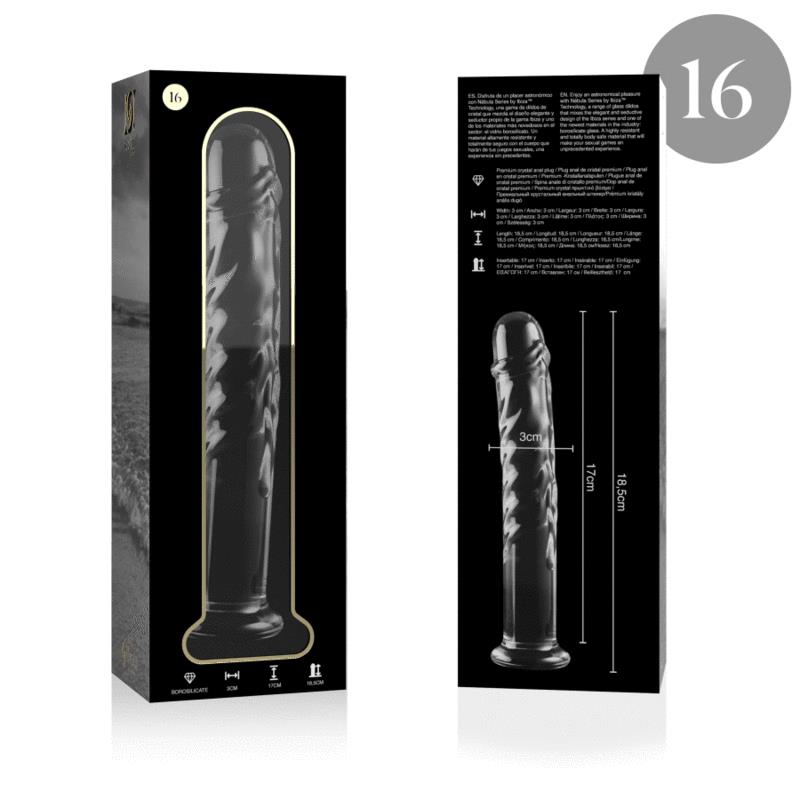 MODEL 16 DILDO OD BOROSILIKATNOG STAKLA PROZIRNO 18.5 CM -O- 3 CM