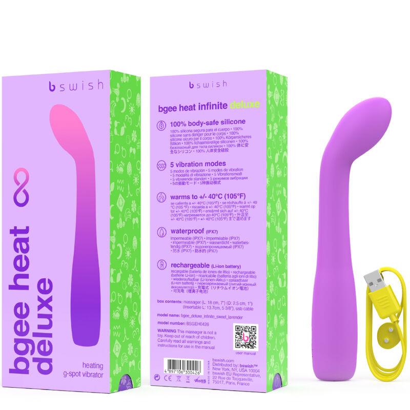 BGEE HEAT INFINITE DELUXE RECHARGEABLE VIBRATOR LAVENDER SILICONE