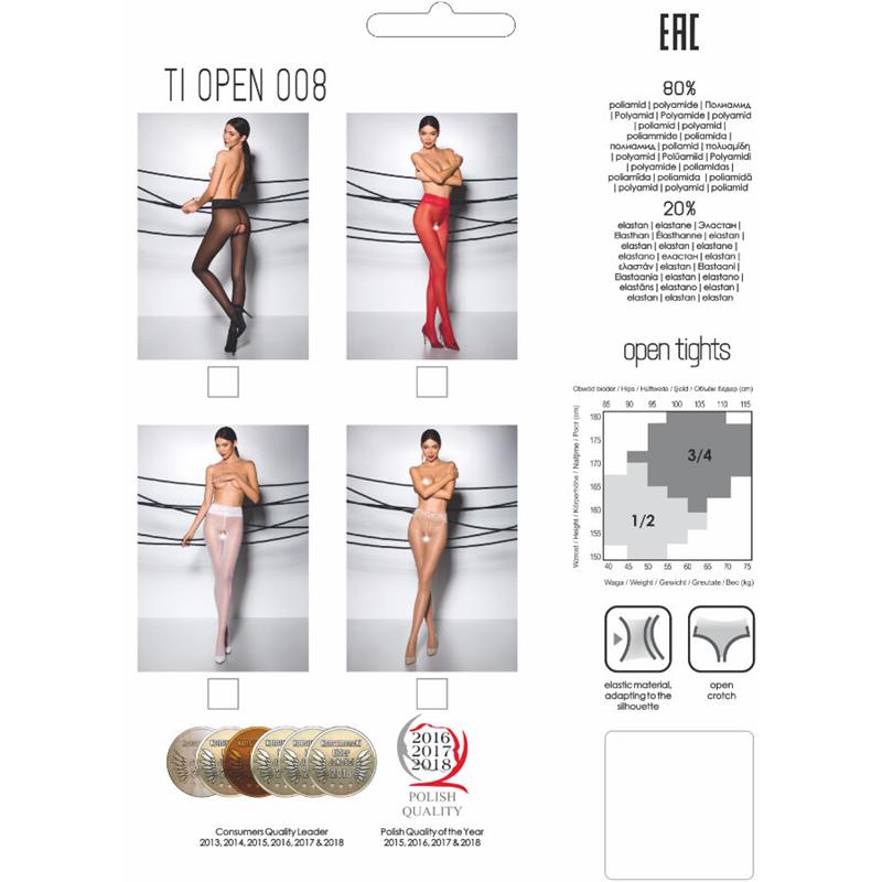 TIOPEN 008 BIJELE ČARAPE 1/2 30 DEN