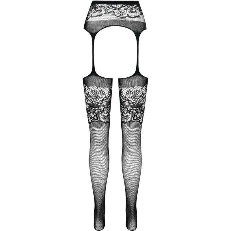 S029 BLACK TIGHTS WITH GARTER ONE SIZE