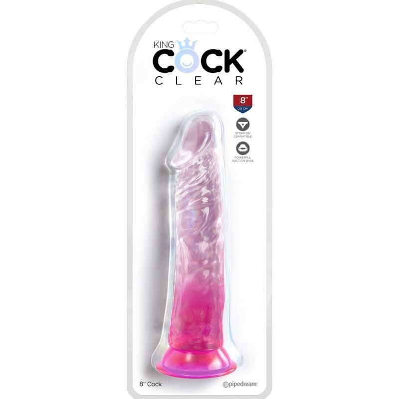 CLEAR REALISTIC PENIS 19.7 CM PINK