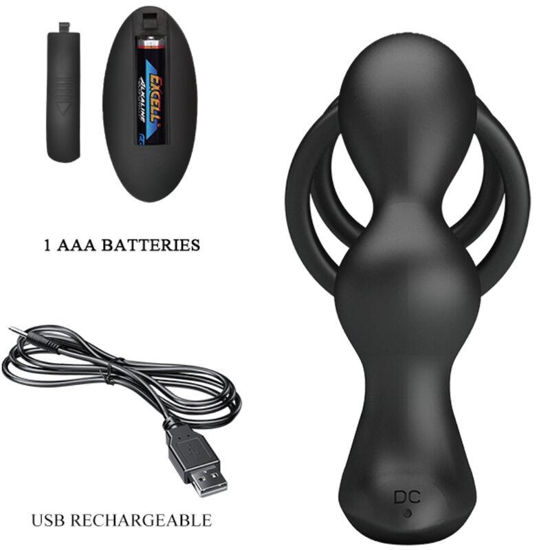 MARSHALL PENIS RING WITH VIBRATORY ANAL PLUG WITH REMOTE CONTROL