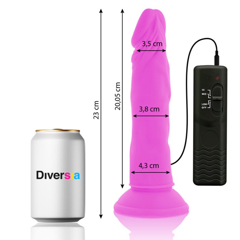 FLEKSIBILNI VIBRIRAJUĆI DILDO LJUBIČASTI 23 CM -O- 4.3 CM