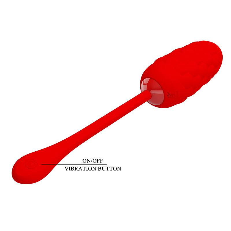 VIBRATING EGG WITH RED RECHARGEABLE MARINE TEXTURE