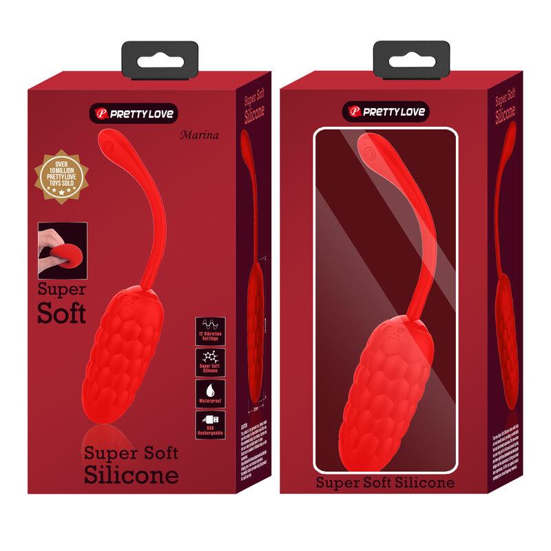 VIBRATING EGG WITH RED RECHARGEABLE MARINE TEXTURE