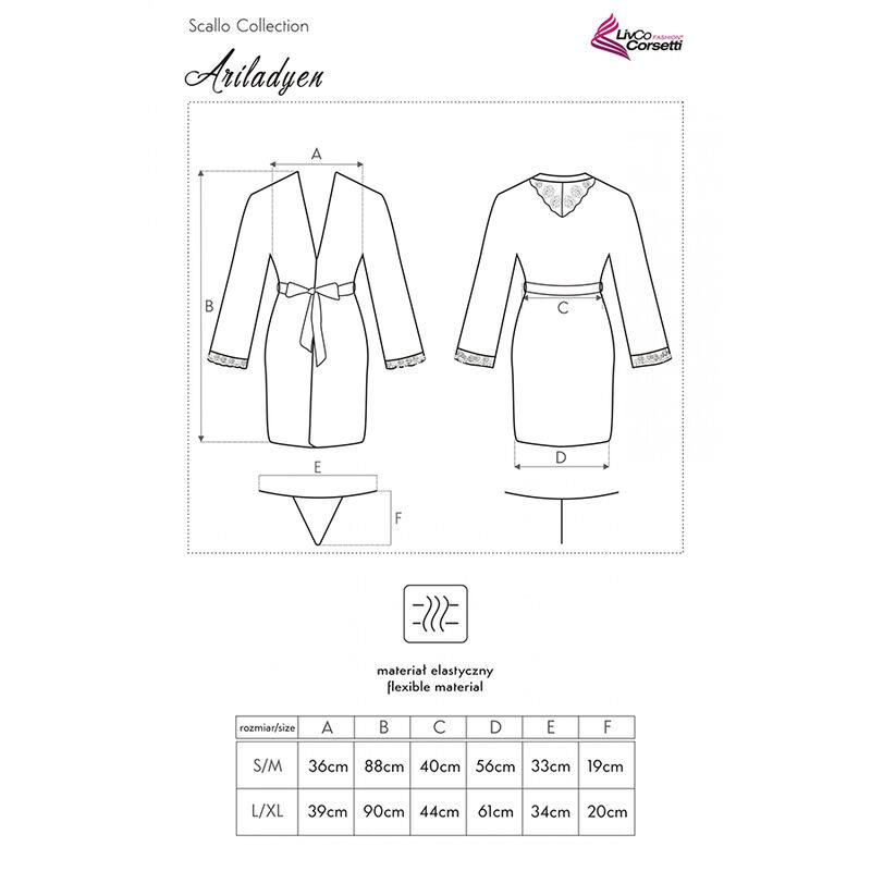 ARILADYEN LC 90568 DRESSING GOWN + PANTY BLACK