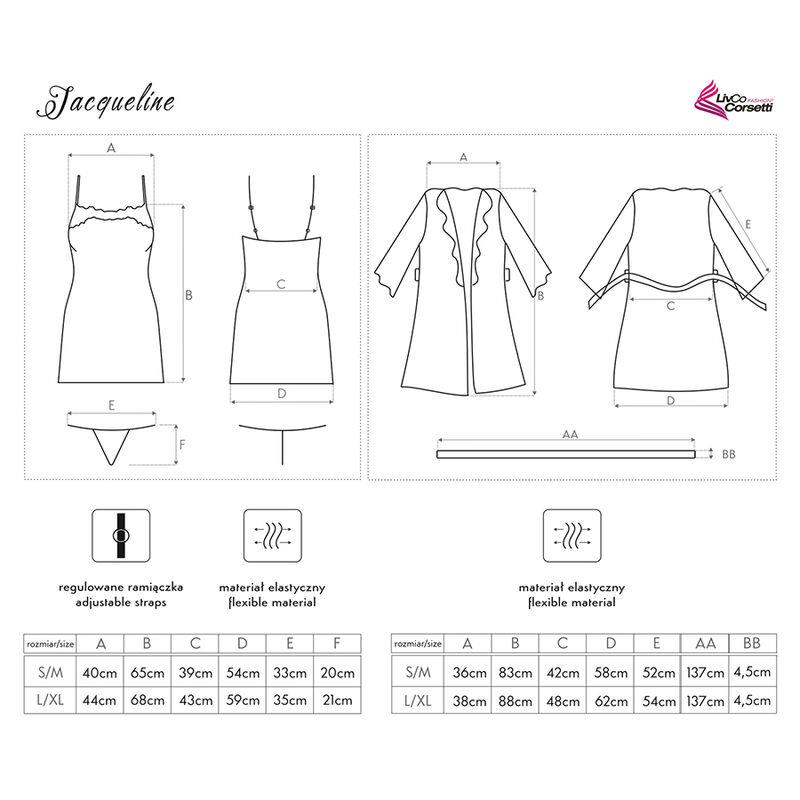 JACQUELINE LC 90249 DRESSING GOWN + SHIRT + PANTY VIOLET S/M