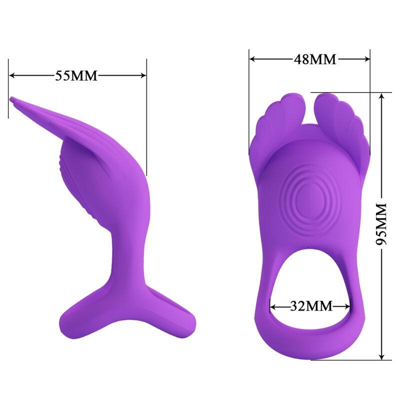 SILAS VIBRANT PENIS RING 7 VIBRATIONS PURPLE SILICONE