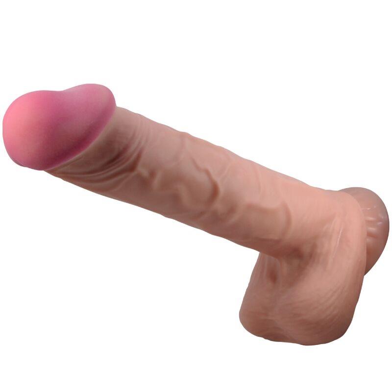 SLIDING SKIN SERIES REALISTIC DILDO WITH SLIDING SKIN SUCTION CUP BROWN 26 CM