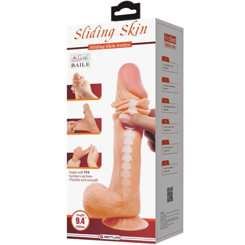 SERIJA SLIDING SKIN REALISTIČNI DILDO S CUPOM ZA USISAVANJE 24 CM