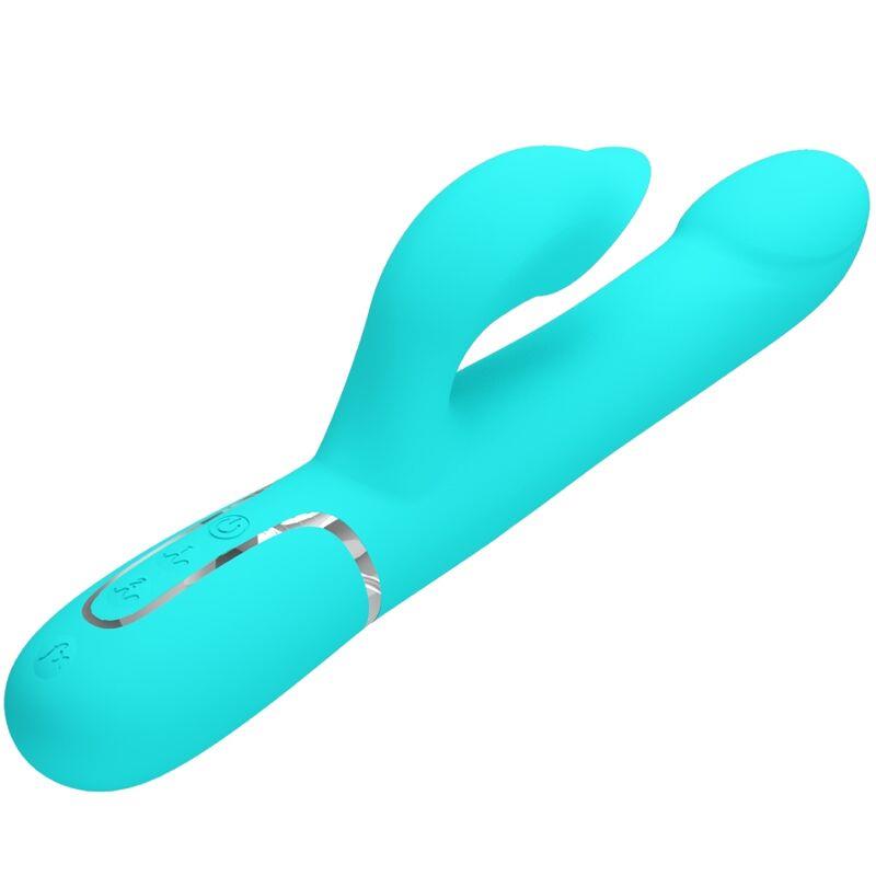 RABBIT VIBRATOR PEARLS AQUA GREEN