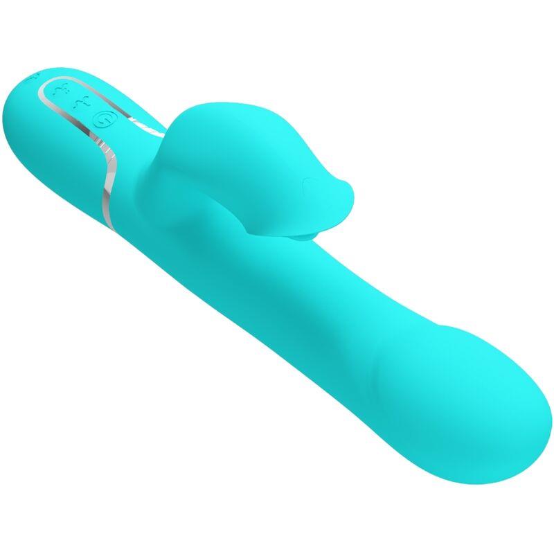 RABBIT VIBRATOR PEARLS AQUA GREEN