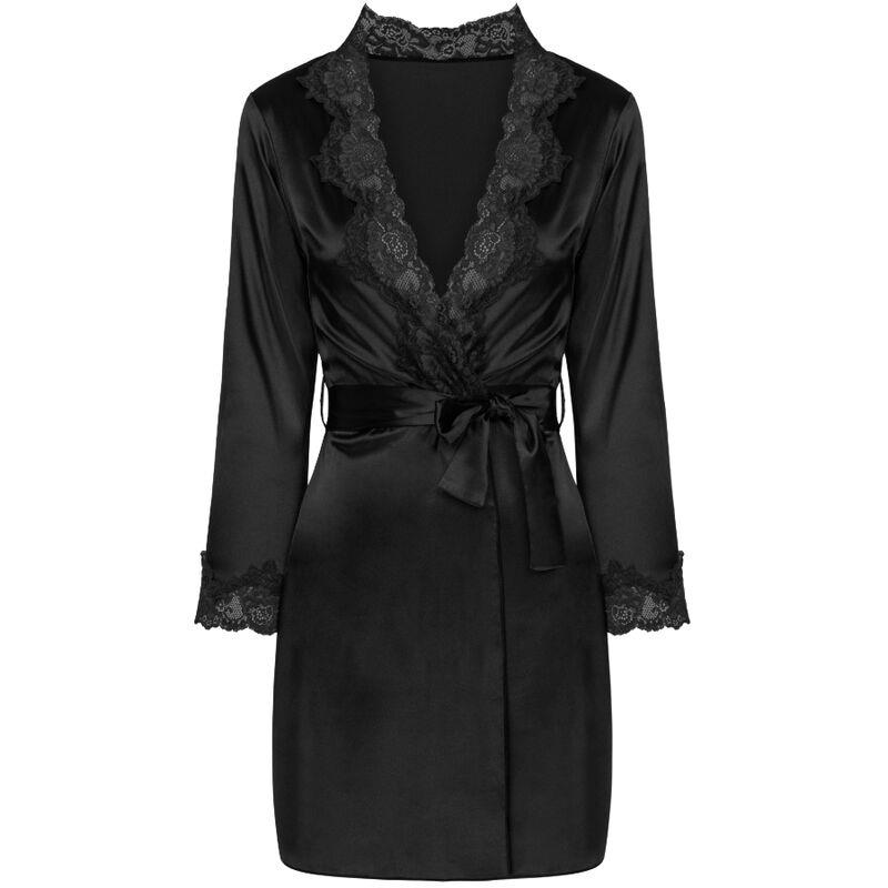JACQUELINE LC 90249 DRESSING GOWN + SHIRT + PANTY BLACK S/M