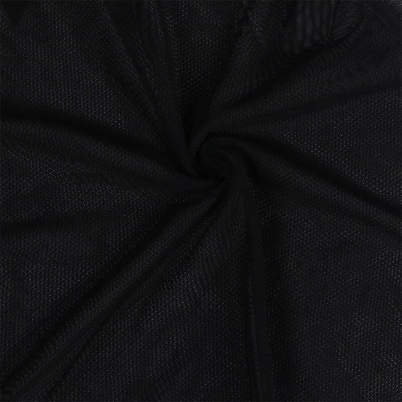 BABYDOLL TULLE FABRIC WITH LACE AND FLOWER DETAIL BLACK S/M