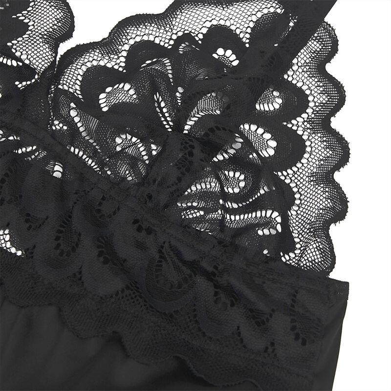 BABYDOLL WITH FLORAL PRINT CHEST BLACK S/M