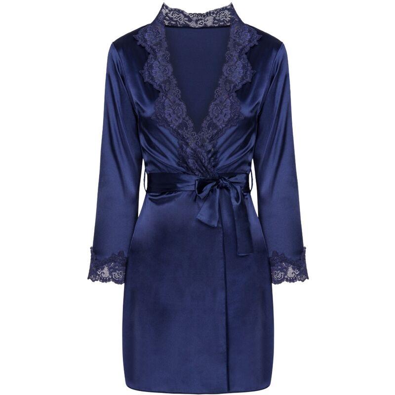 JACQUELINE LC 90249 DRESSING GOWN + SHIRT + PANTY NAVY BLUE S/M