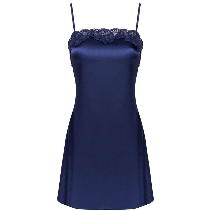 JACQUELINE LC 90249 DRESSING GOWN + SHIRT + PANTY NAVY BLUE S/M