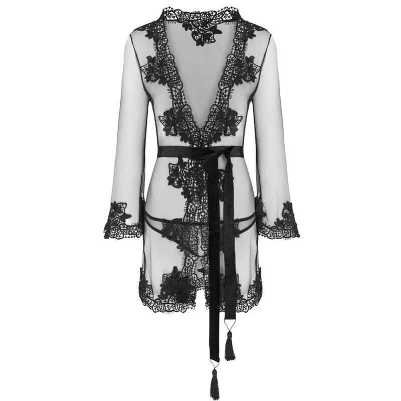 HERINA LC XG056 DRESSING GOWN + PANTY BLACK ONE SIZE