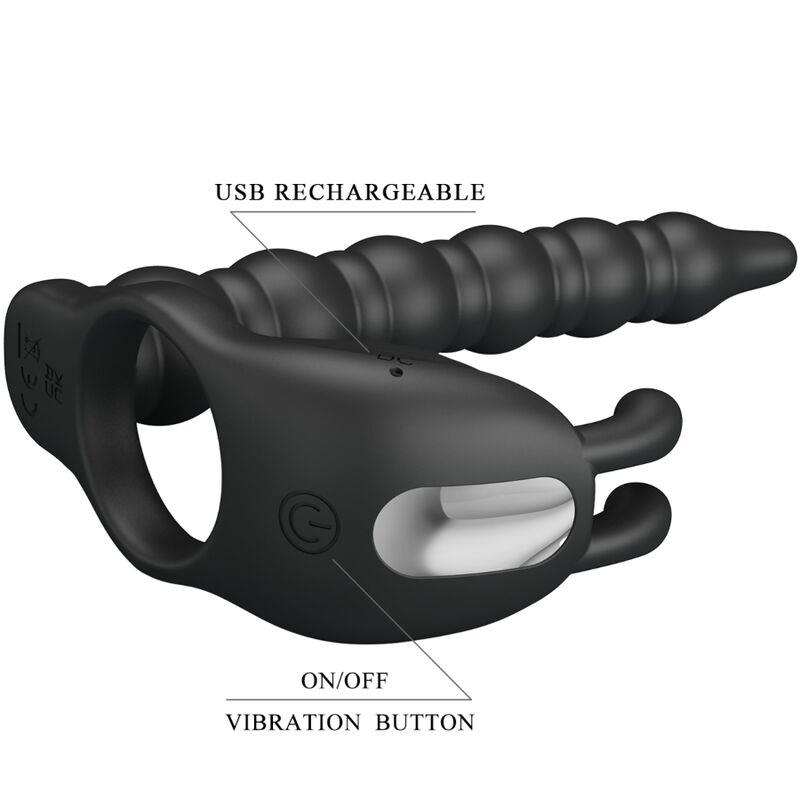 BLACKNEY PENIS RING WITH BLACK VIBRATOR PLUG