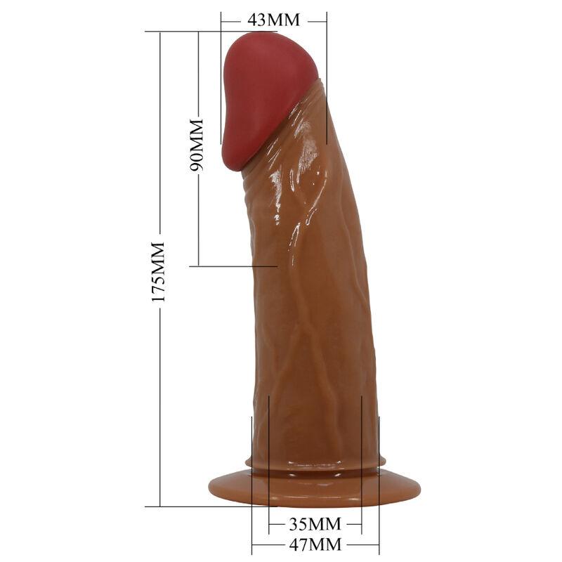 STARKS HARNES BRIEFS MULTI-SPEED VIBRATOR DILDO 17,5 CM SVETLO RJAVA