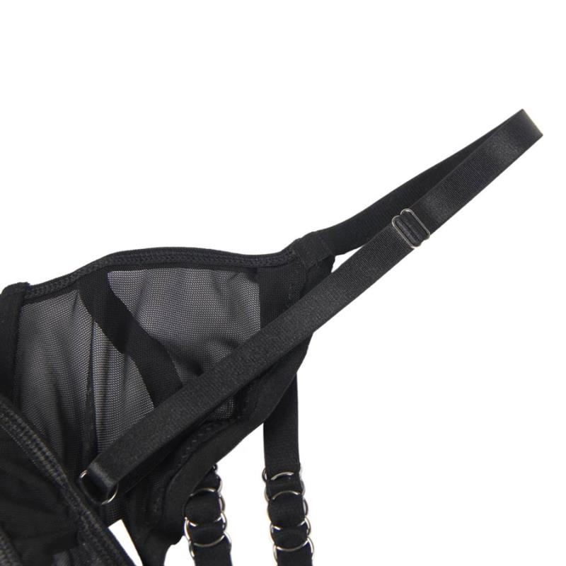 SET OF TWO PIECES TRANSPARENCY BRA AND STRIPS S/M