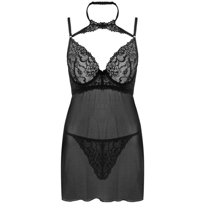 BINELLA SET BABYDOLL + THONG BLACK
