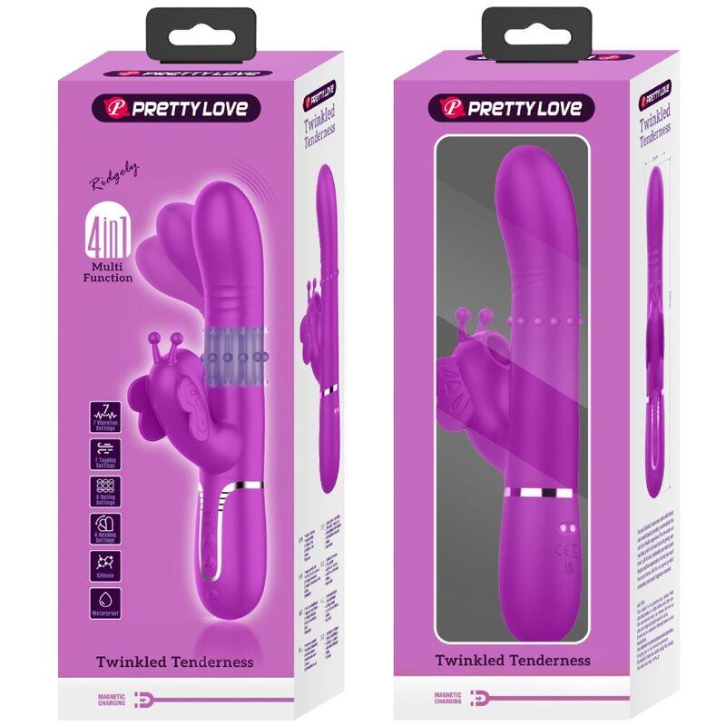 MULTIFUNCTION RABBIT VIBRATOR 4 IN 1 BUTTERFLY FUCHSIA