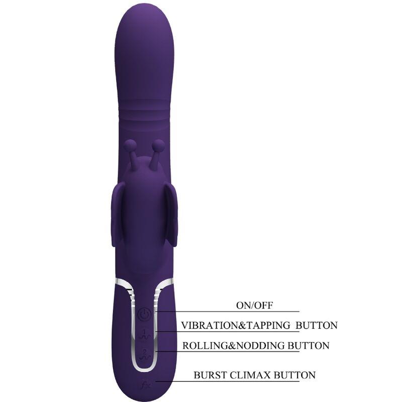 MULTIFUNKCIONALNI ZAJČEK VIBRATOR 4 V 1 METULJ PURPURNI