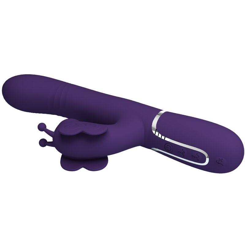 MULTIFUNKCIONALNI ZAJČEK VIBRATOR 4 V 1 METULJ PURPURNI