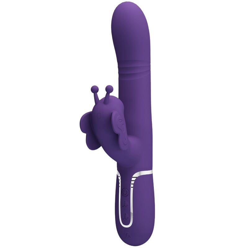 MULTIFUNKCIONALNI ZAJČEK VIBRATOR 4 V 1 METULJ PURPURNI