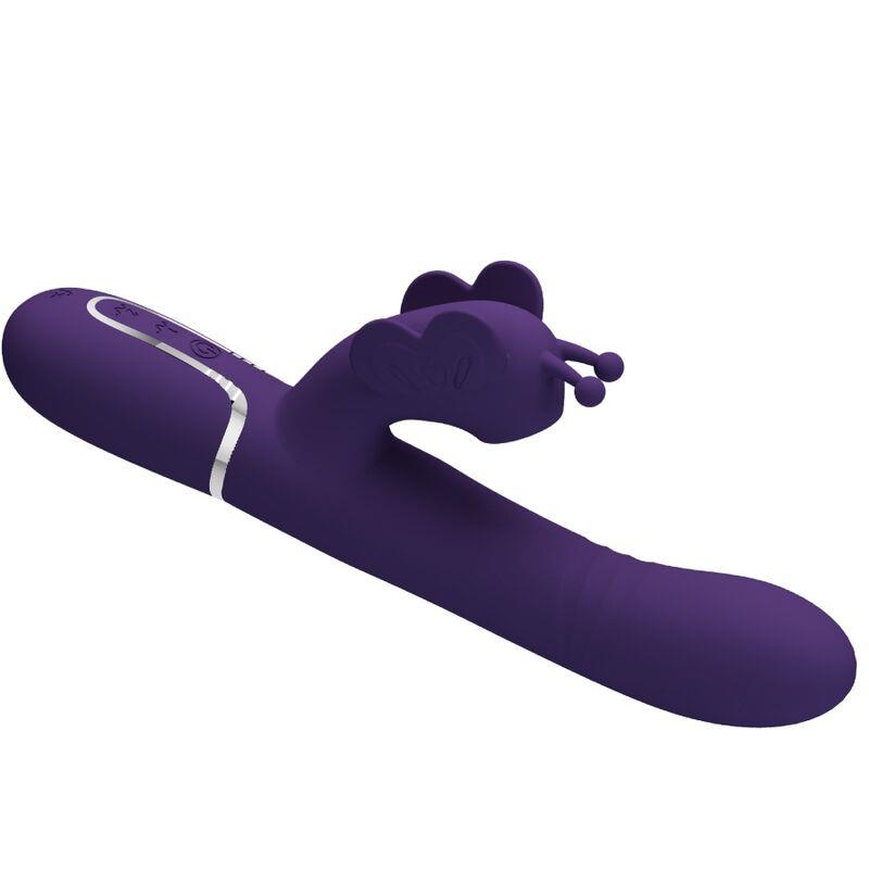 MULTIFUNKCIONALNI ZAJČEK VIBRATOR 4 V 1 METULJ PURPURNI