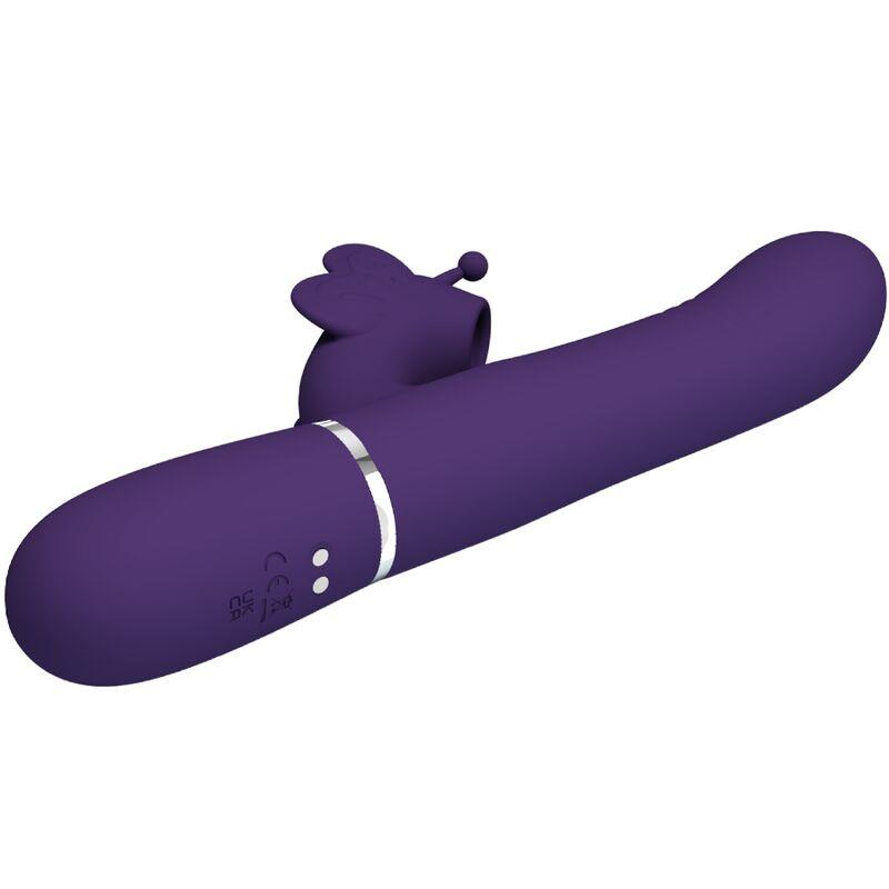 MULTIFUNKCIONALNI ZAJČEK VIBRATOR 4 V 1 METULJ PURPURNI