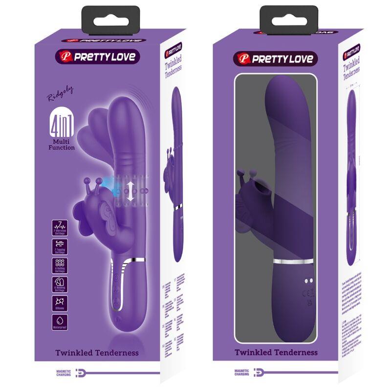 MULTIFUNKCIONALNI ZAJČEK VIBRATOR 4 V 1 METULJ PURPURNI