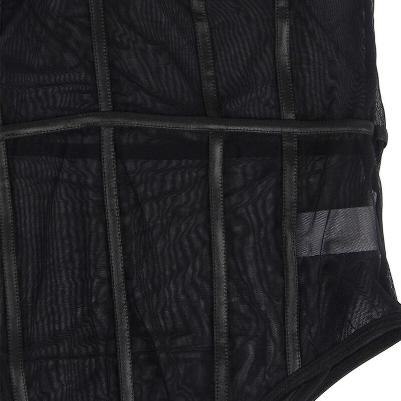 ČRN BODI S KOVINSKIMI TRAKOVI S/M