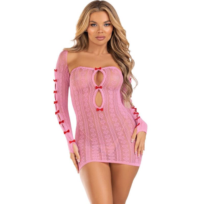DRESS HEART & BOWS PINK ONE SIZE