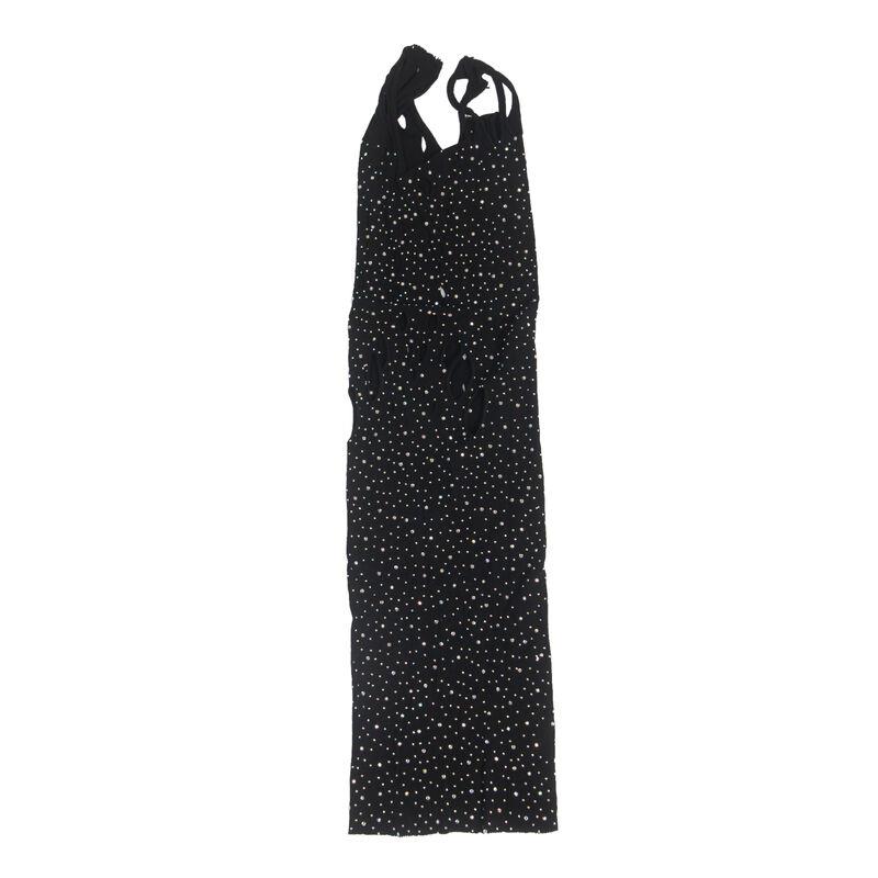 952198 FISHNET DRESS WITH BRILLIANT DIAMONDS BLACK ONE SIZE