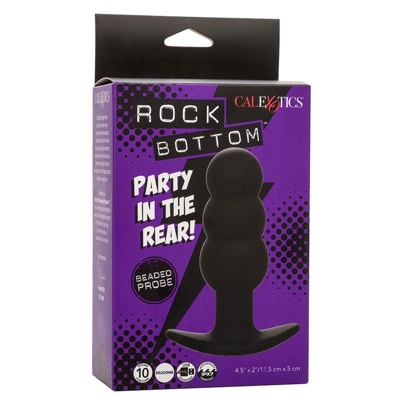 ROCK BOTTOM BEADED ANAL PLUG 10 VIBRATIONS SILICONE BLACK